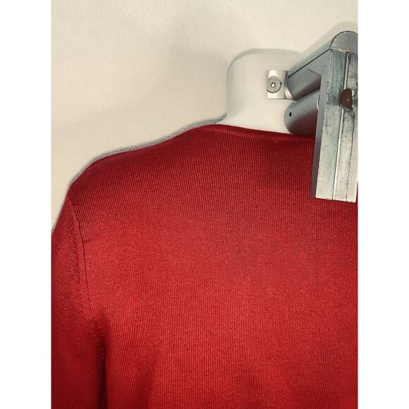 Medium Mercer Street Studio Red Tight Knit Sweater Pullover Long Sleeve Womens - Picture 6 of 13